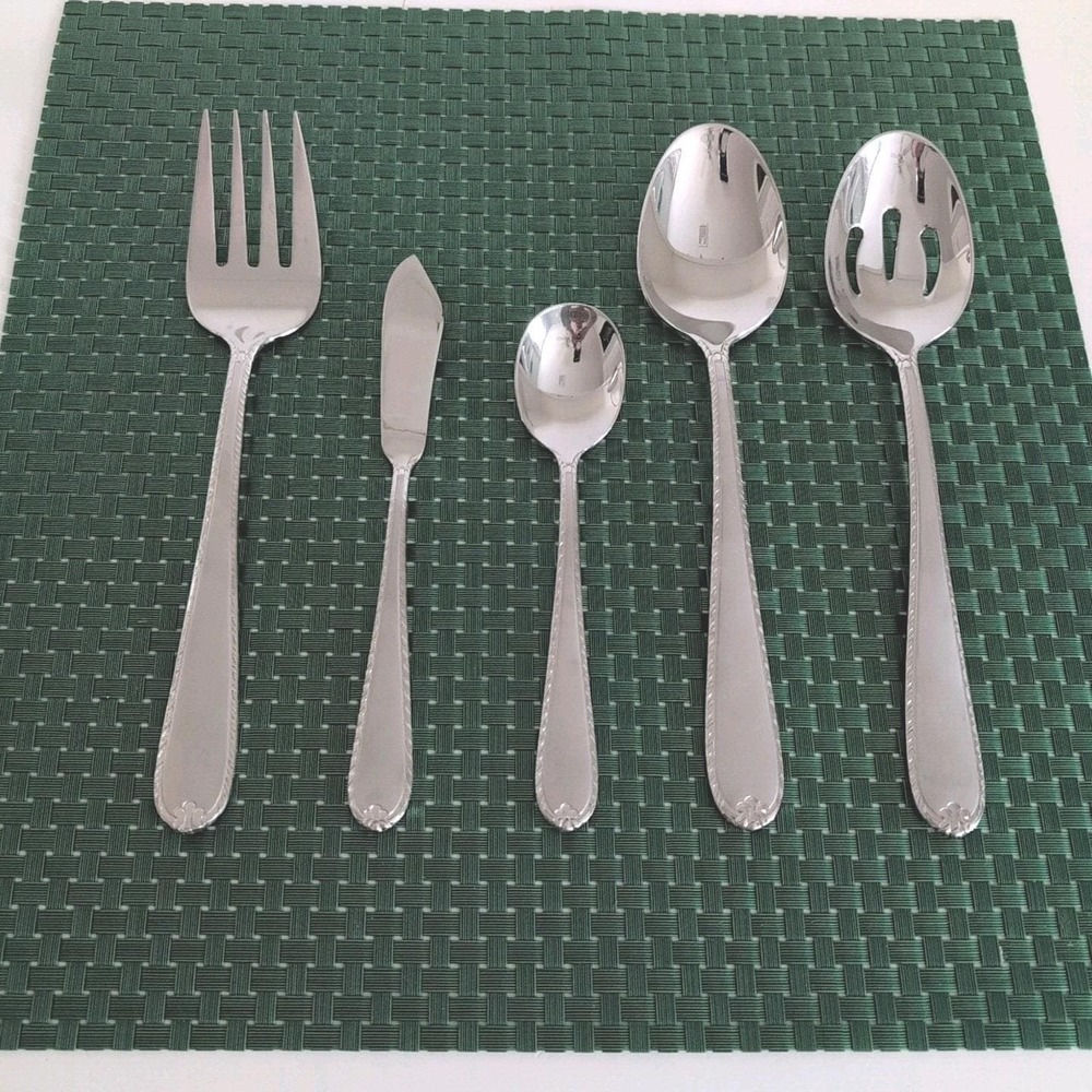 Hampton Silversmiths RACHELLE FROST Serving Utensils 18/10 Set of 5-Pc Stainless